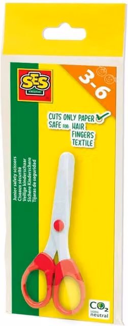 SES Junior Safety Scissors for Children in Red with Safety Tips