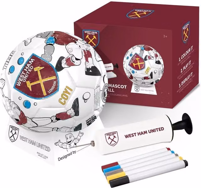 West Ham United FC Colour In Mini Football Set - Multicoloured