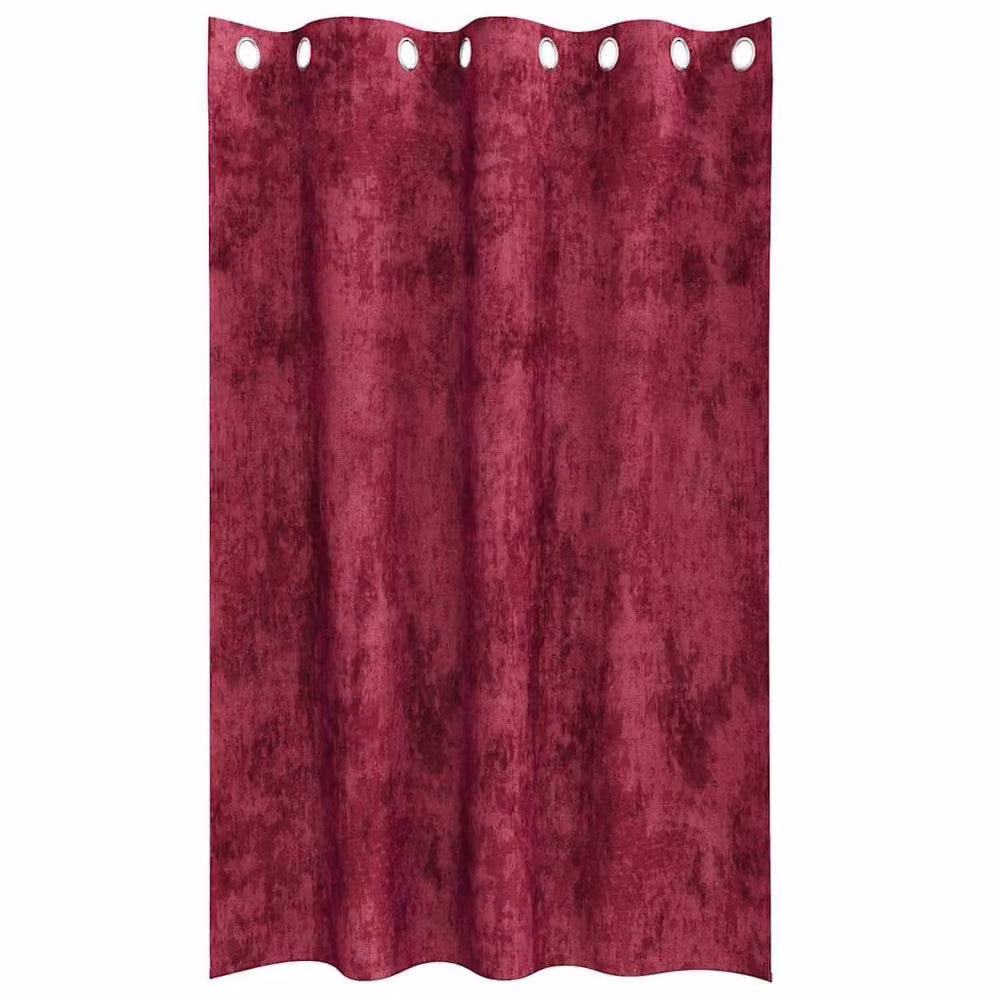 Berkfield Home Velvet Eyelet Curtains, 2 Pack, Red, H 175 x W 140 cm – 4