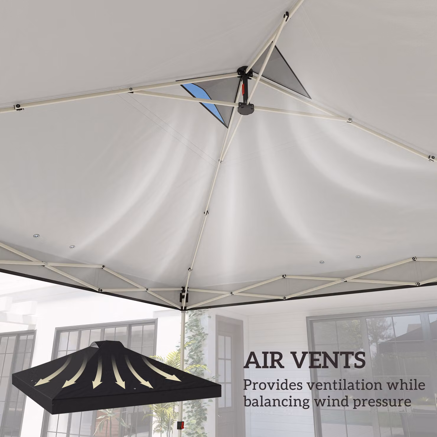 Outsunny Black Waterproof Pop Up Canopy Replacement Roof with UV50+ Protection and 8 Drainage Holes, W x D: 3 x 3 m – 5