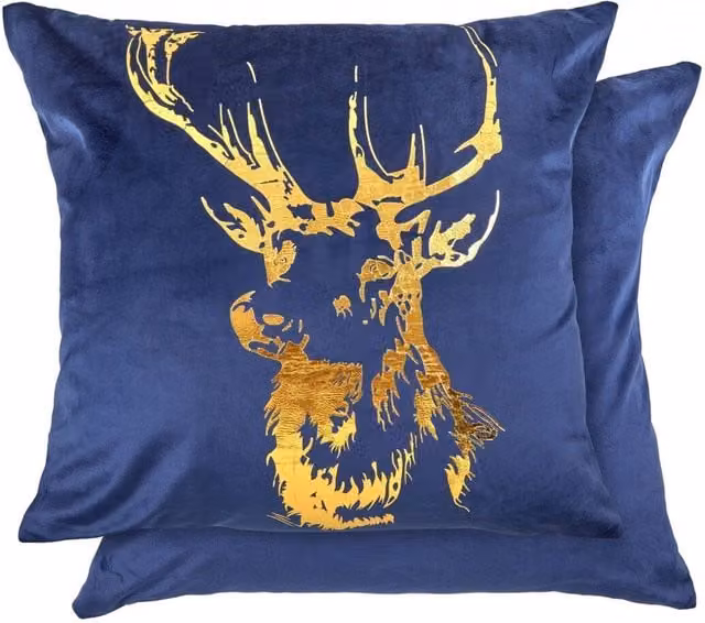 NewEdgeBlinds Blue Velvet Square Cushion Cover, W: 50 cm x H: 50 cm