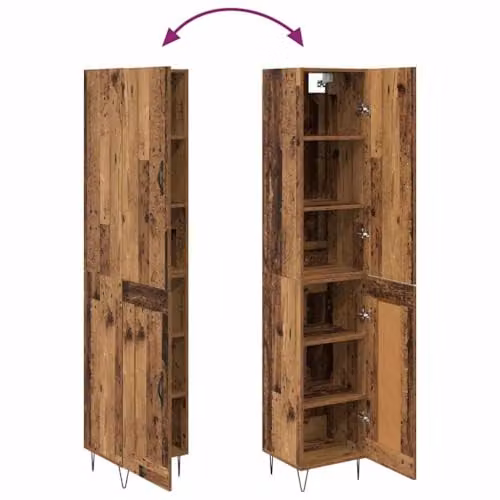 vidaXL Modern Highboard in Old Wood Brown, W/D/H: 34.5 x 34.0 x 90.0 cm – 3