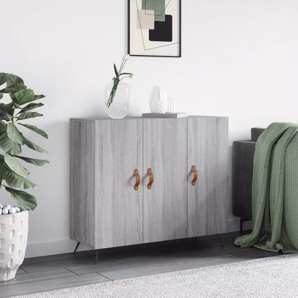 Berkfield Home Grey Sonoma Sideboard in Engineered Wood W/D/H: 90 x 34 x 80 cm – 2