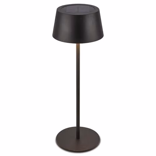 Briloner Black Rechargeable Solar LED Table Lamp with CCT and Dimming, IP44, W/D/H: 11.5 x 11.5 x 34.0 cm – 1