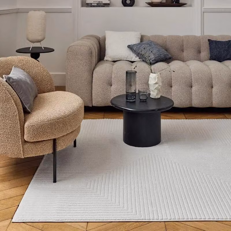THE RUGS Carmel Modern Geometric Stain Resistant Area Rug, W: 80 cm, L: 300 cm, Beige – 4