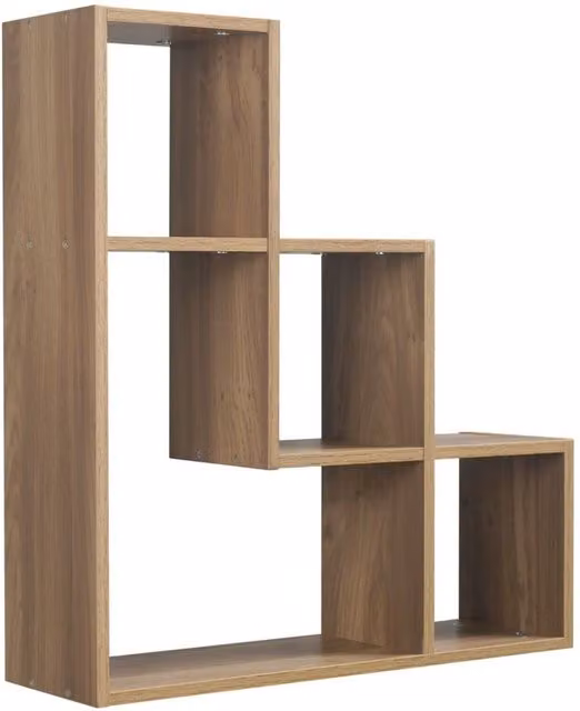 URBNLIVING 3 Step Floating Wall Mounted Wooden Display Unit and Book Storage Rack in Oak