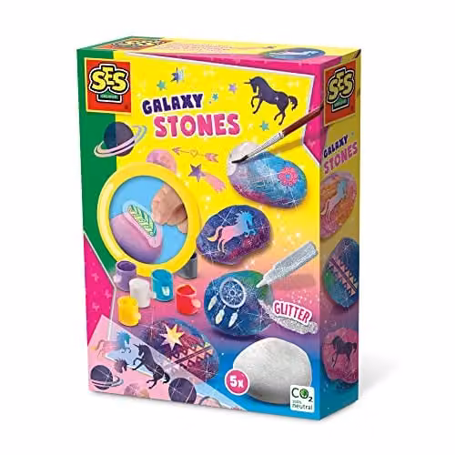 SES Creative Painting Galaxy Stones in White and Multicolour