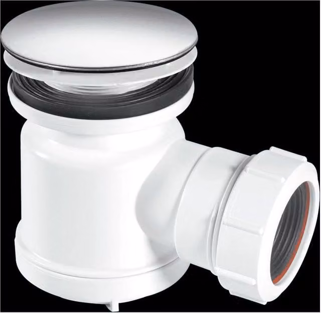 McAlpine STW7-M 19mm White Plastic Round Water Seal Shower Trap with 1.5 Inch Universal Outlet
