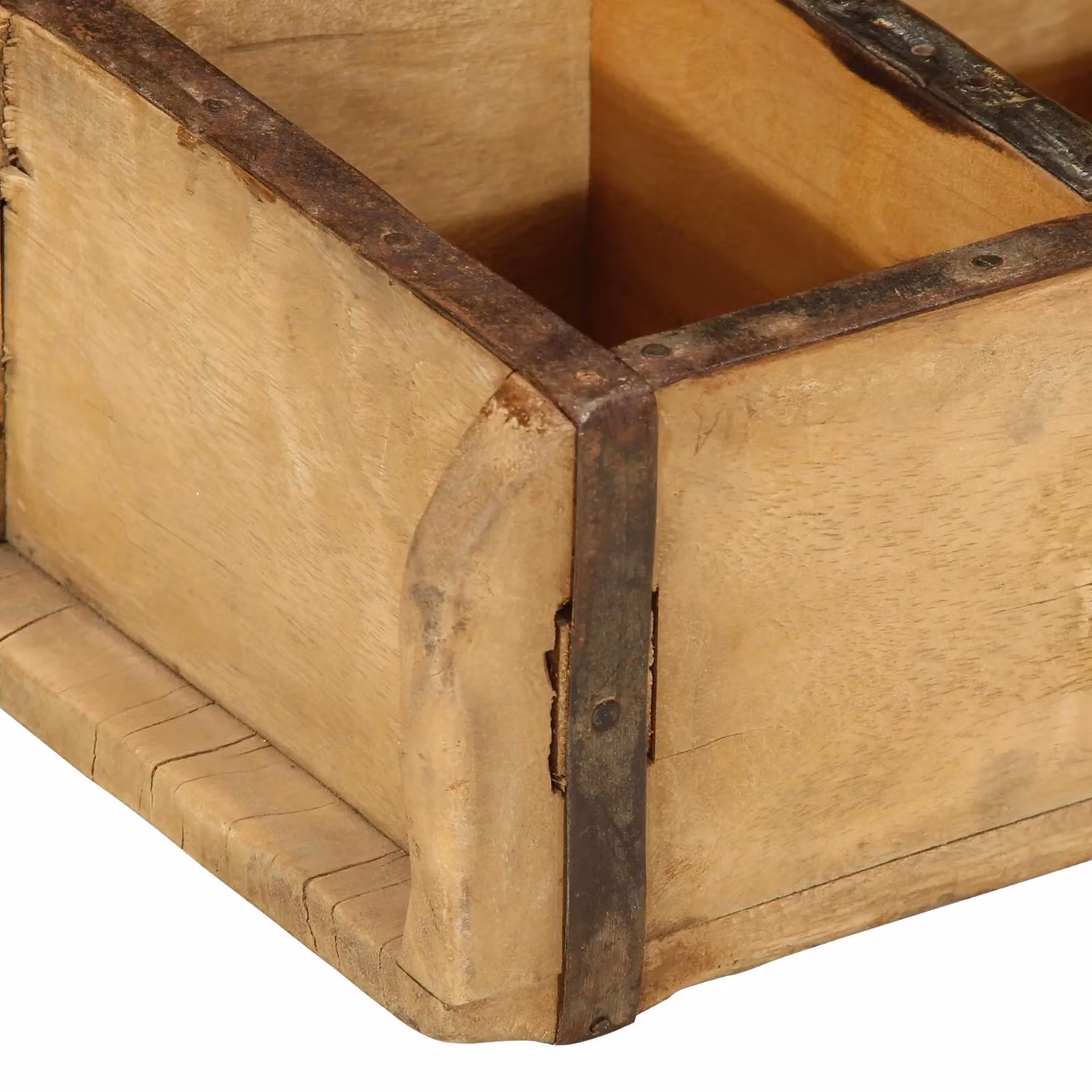 Berkfield Home Set of 4 Reclaimed Solid Wood Trays in Brown, W/D/H: 30 x 14 x 9 cm – 3