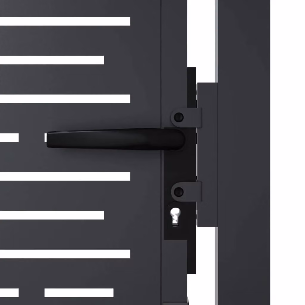 Berkfield Home Anthracite Steel Garden Gate with Square Design, W: 105 cm, H: 155 cm – 3
