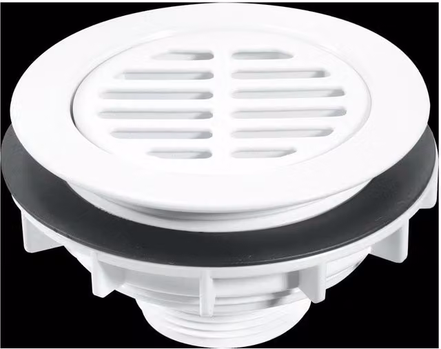 McAlpine White Plastic High Flow Round Point Drain Shower Waste, Diameter: 113 mm