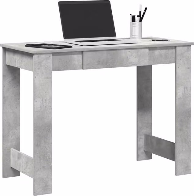 Berkfield Writing Desk in Concrete Grey, W/D/H: 100 x 45 x 75 cm – 1