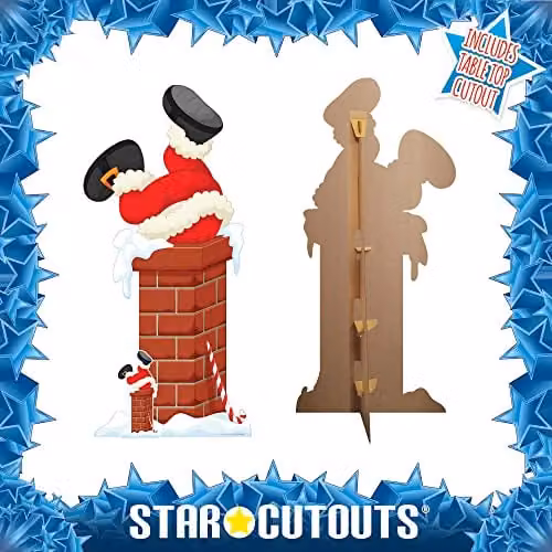 Star Cutouts SC1651 Santa Claus in Chimney Freestanding Cardboard Cutout – 3