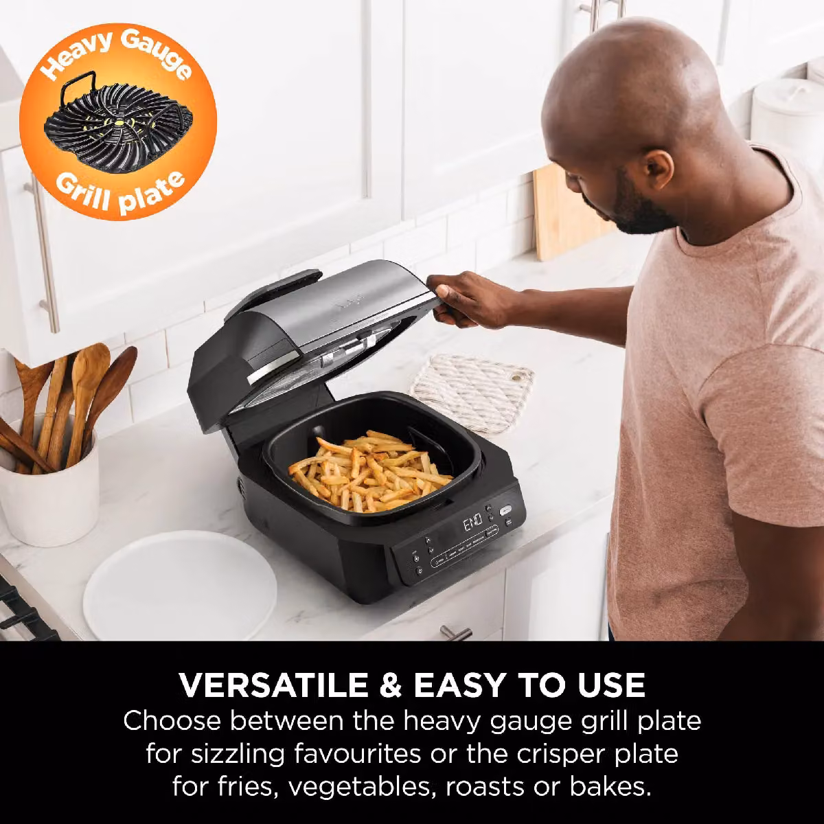 Ninja 5-in-1 Grill and Air Fryer EG351 in Silver – 4