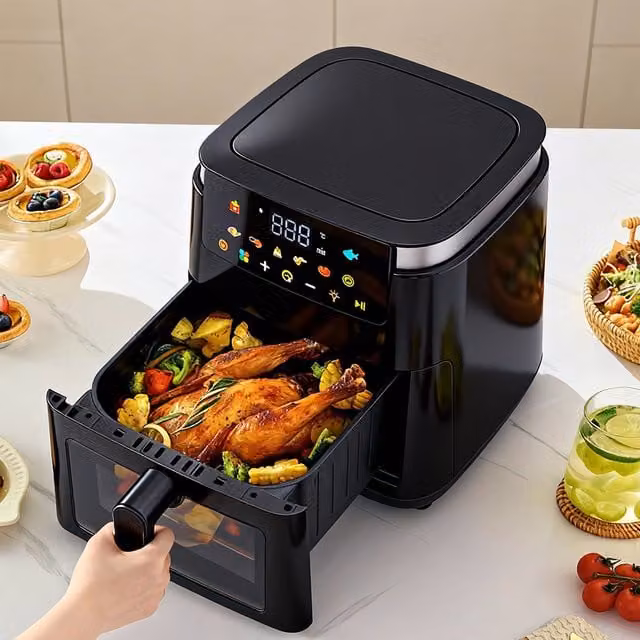 Spector Digital Air Fryer with Digital Display and Timer, Black, 5L