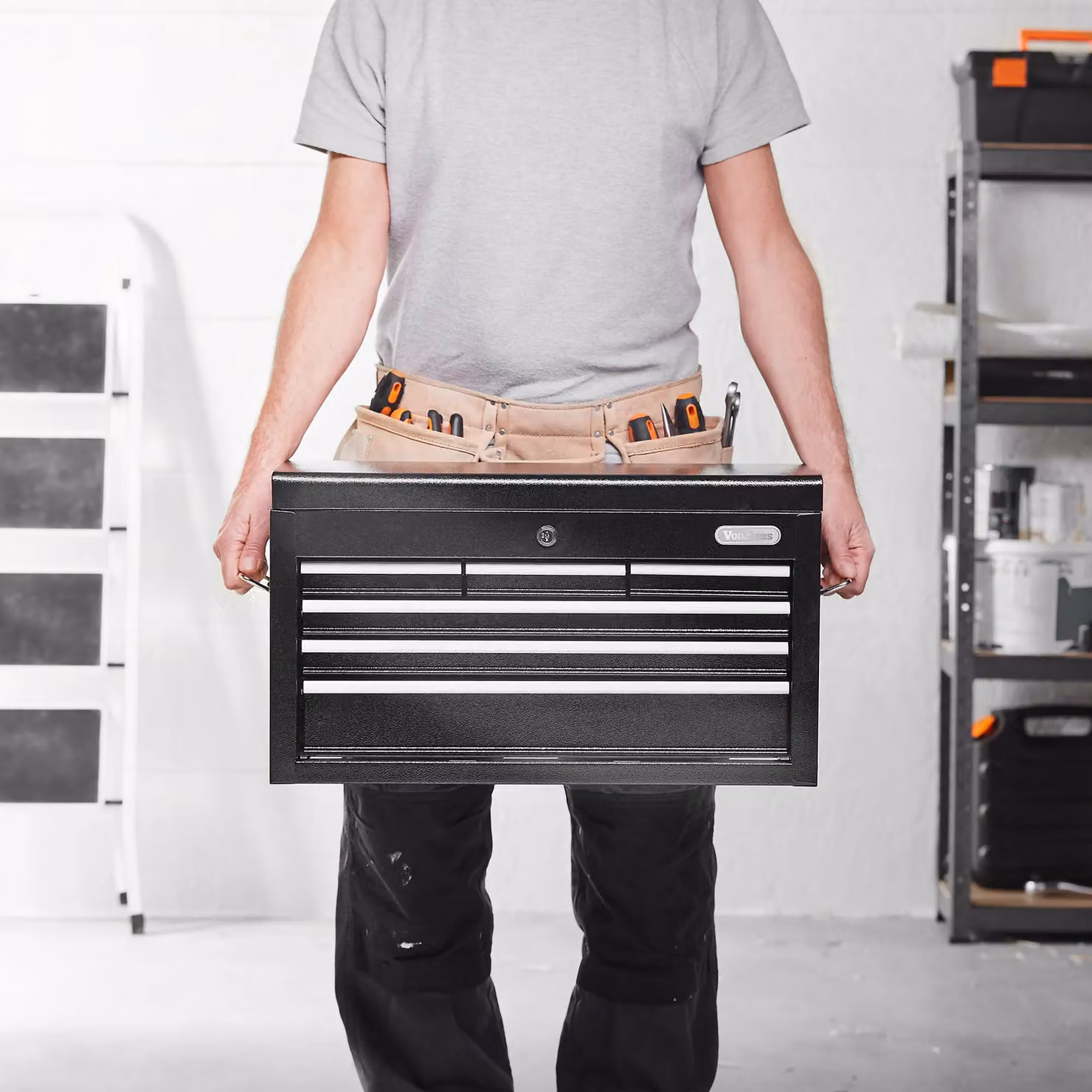 VonHaus Steel Topchest Tool Box in Black – 5