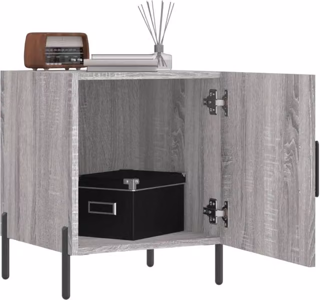 Berkfield Home Modern Bedside Cabinets, 2 Piece Set in Grey Sonoma, W/D/H: 40 x 40 x 50 cm – 1