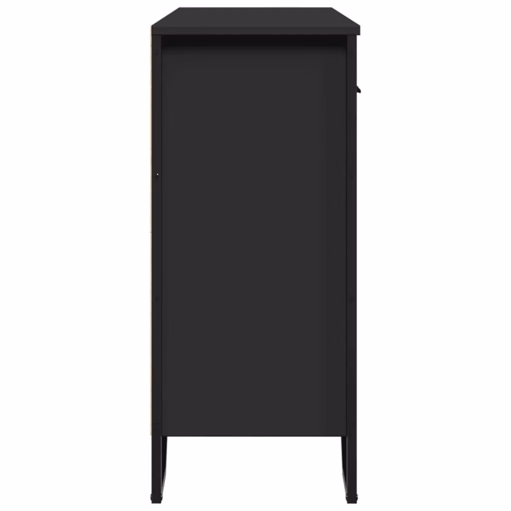Berkfield Home Modern Black Matt Sideboard, W/D/H: 97 x 32.5 x 74.5 cm – 4
