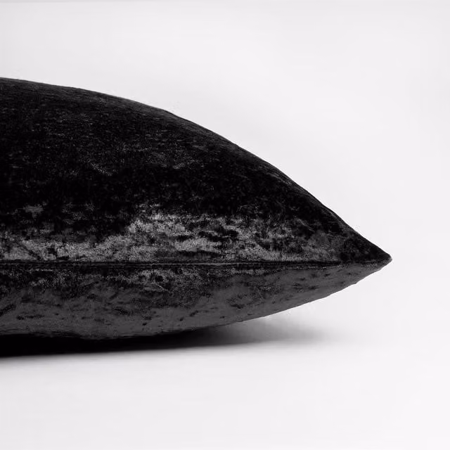 Sienna Home Black Square Crushed Velvet Cushion Covers, Pack of 4
