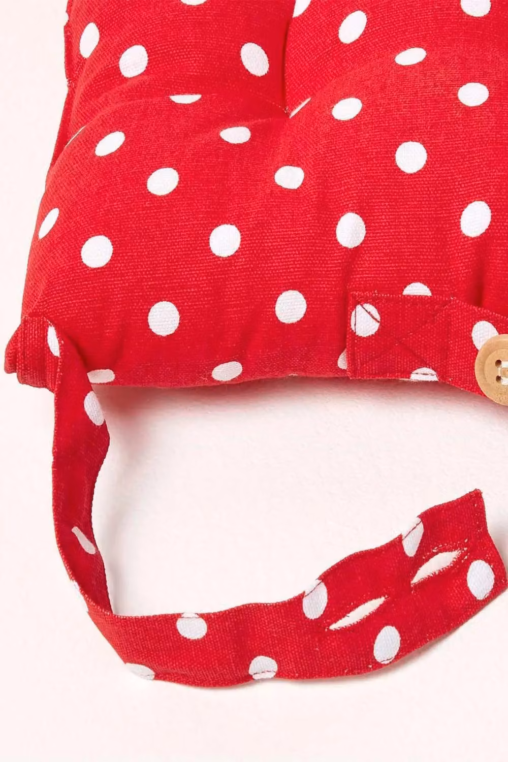 Homescapes Red Polka Dot Cotton Seat Pad Cushion, W/D/H: 40 x 40 x 40 cm – 2