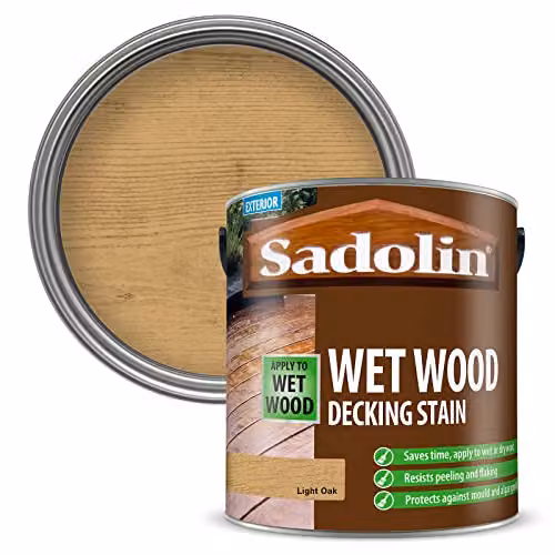 Sadolin Water Based Wet Wood Decking Stain in Oak, 2.5 l