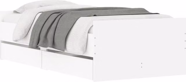 Berkfield Home Modern Bed Frame with Drawers, White, W/D/H: 90 x 200 x 50 cm