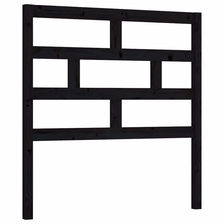Berkfield Home Black Solid Wood Pine Bed Headboard, W/D/H: 81 x 4 x 100 cm