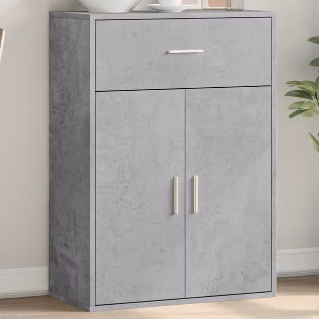 Berkfield Home Sideboard in Concrete Grey, W/D/H: 60 x 30 x 84 cm
