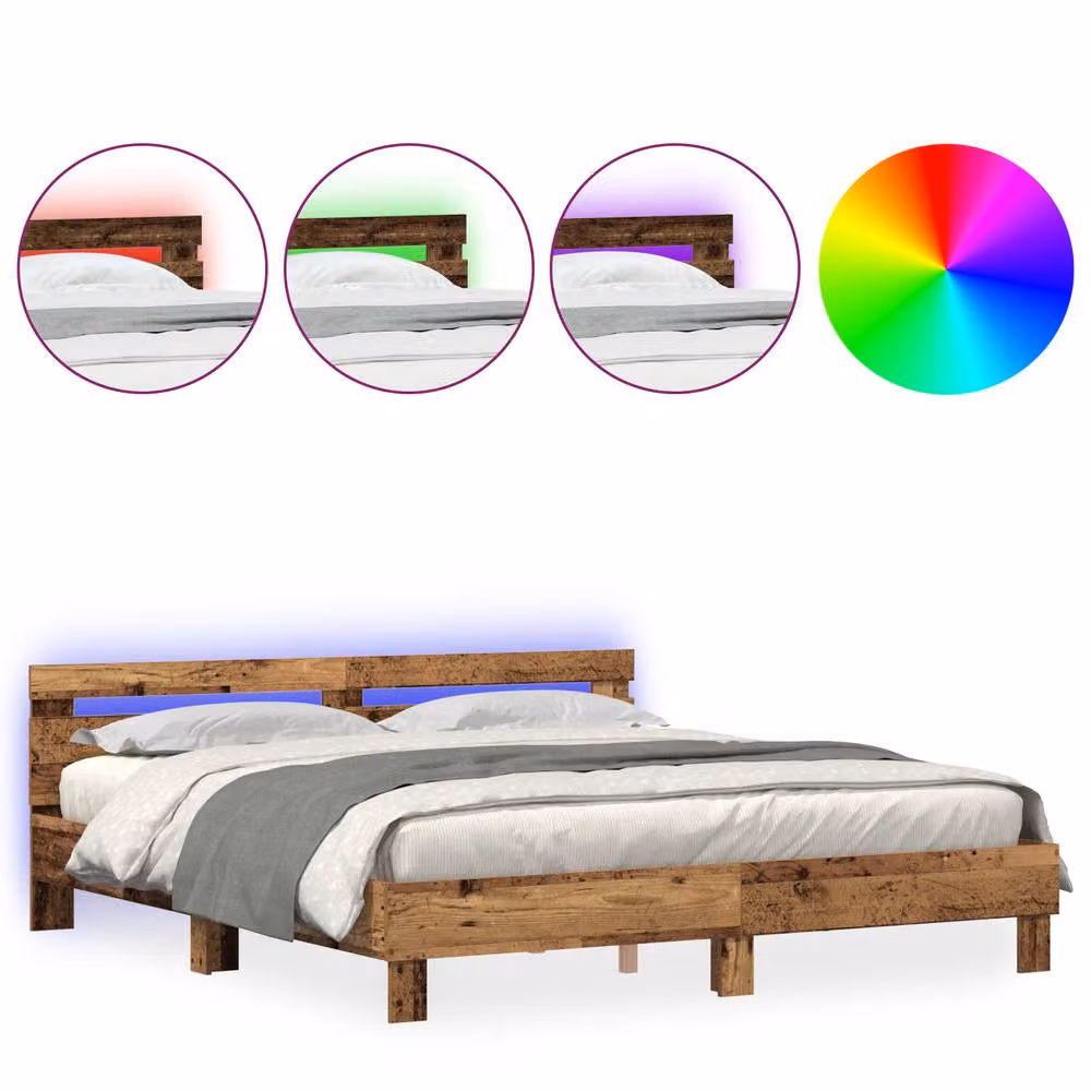 Berkfield Home Solid Pine Wood Bed Frame in Brown, W/D/H: 180 x 200 x 185 cm – 3
