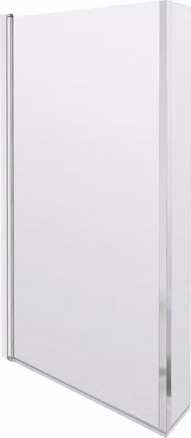 Balterley Reversible L Shaped Corner Bath Hinged Screen with 6mm Clear Toughened Safety Glass in Silver
