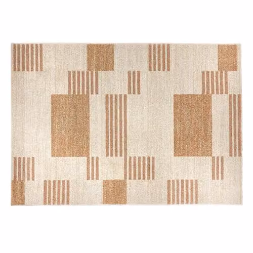 Phoenox Textiles Limited Origins Nomad Block Rectangular Rug in Terracotta and Beige, W: 120 cm, D: 170 cm – 1