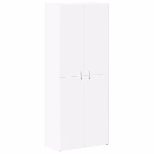 vidaXL Modern White Filing Cabinet with Hinged Doors, W/D/H: 60 x 32 x 153 cm