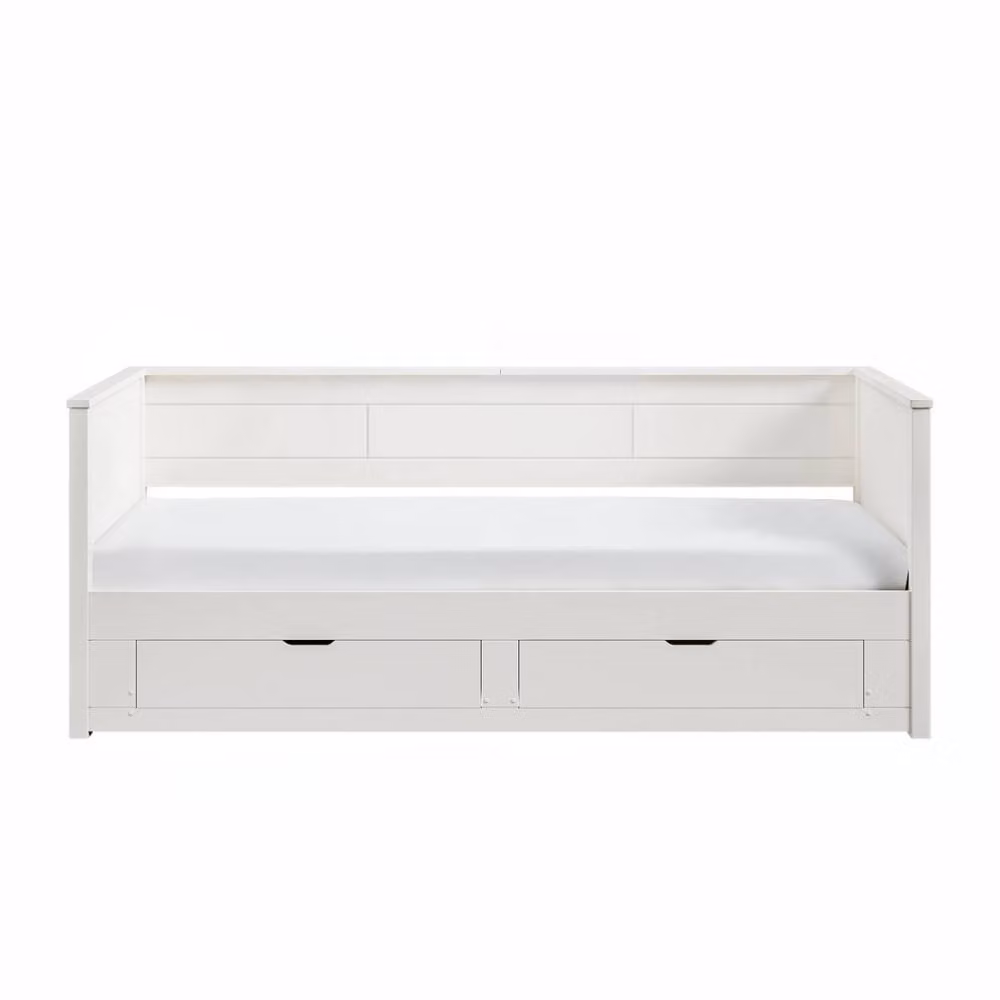 Noomi Iris Daybed with Trundle and Drawers in White, W/D/H: 200 x 90 x 100 cm – 3