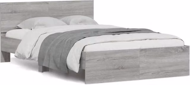 Berkfield Home Small Double Bed Frame in Grey Sonoma, W/D/H: 120 x 190 cm