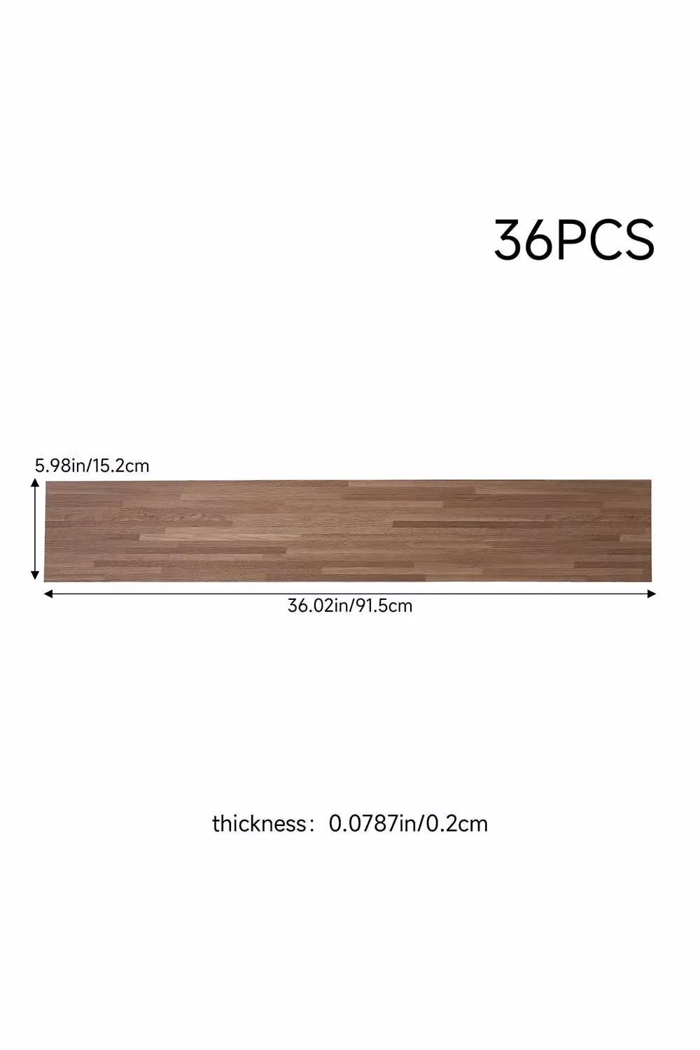 Living and Home 36-Piece Brown Wood-Effect Self-Adhesive PVC Flooring with UV Coating, 5m2 Coverage – 2