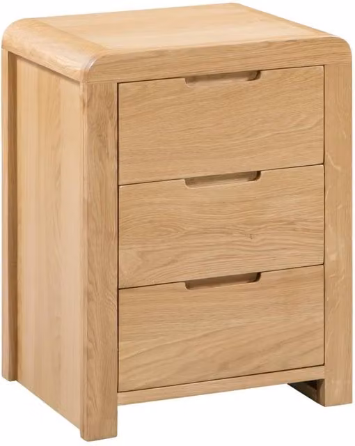 Cheshire Premium Arc 3 Drawer Cashew Bedside Unit in Brown – 1