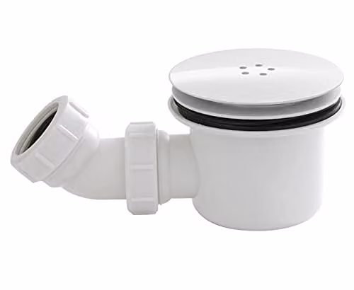 nuie STW004 Modern Round Fast Flow Shower Waste Cover in White, Diameter: 116 mm