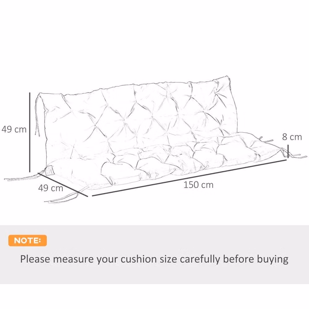 Kelvenix 3 Seater Garden Bench Cushion in Beige Polyester – 1
