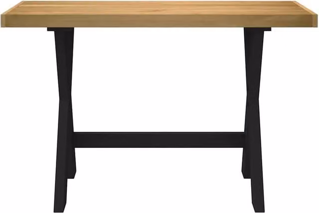 Berkfield Home NOAIN Industrial Writing Desk in Brown Solid Pine with X-Shaped Legs, W/D/H: 120 x 50 x 75 cm