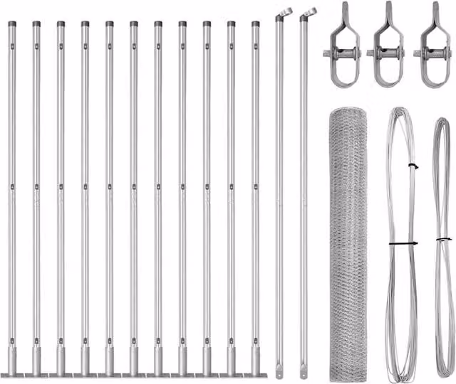 Berkfield Home Set of 2 Galvanised Steel Mesh Fencing in Silver, H: 1 m x W: 25 m – 1