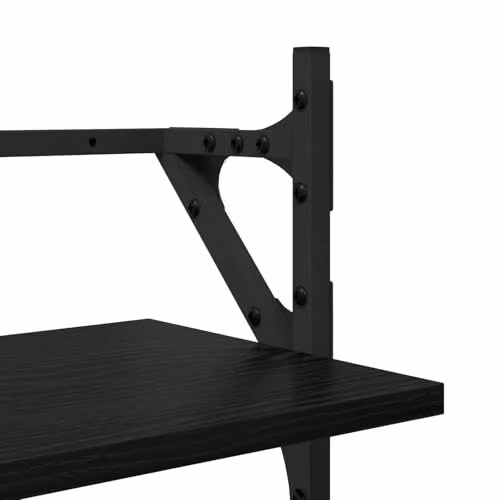 vidaXL Set of 6 Wall-Mounted Modern Shelves in Black, W: 100 cm, D: 25 cm, H: 30 cm – 3