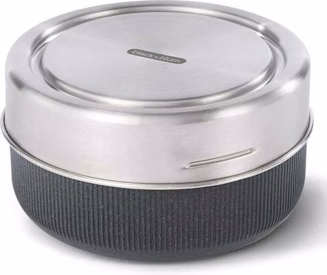 Black+Blum Leakproof Glass Lunch Bowl with Slate Lid in Black and Grey