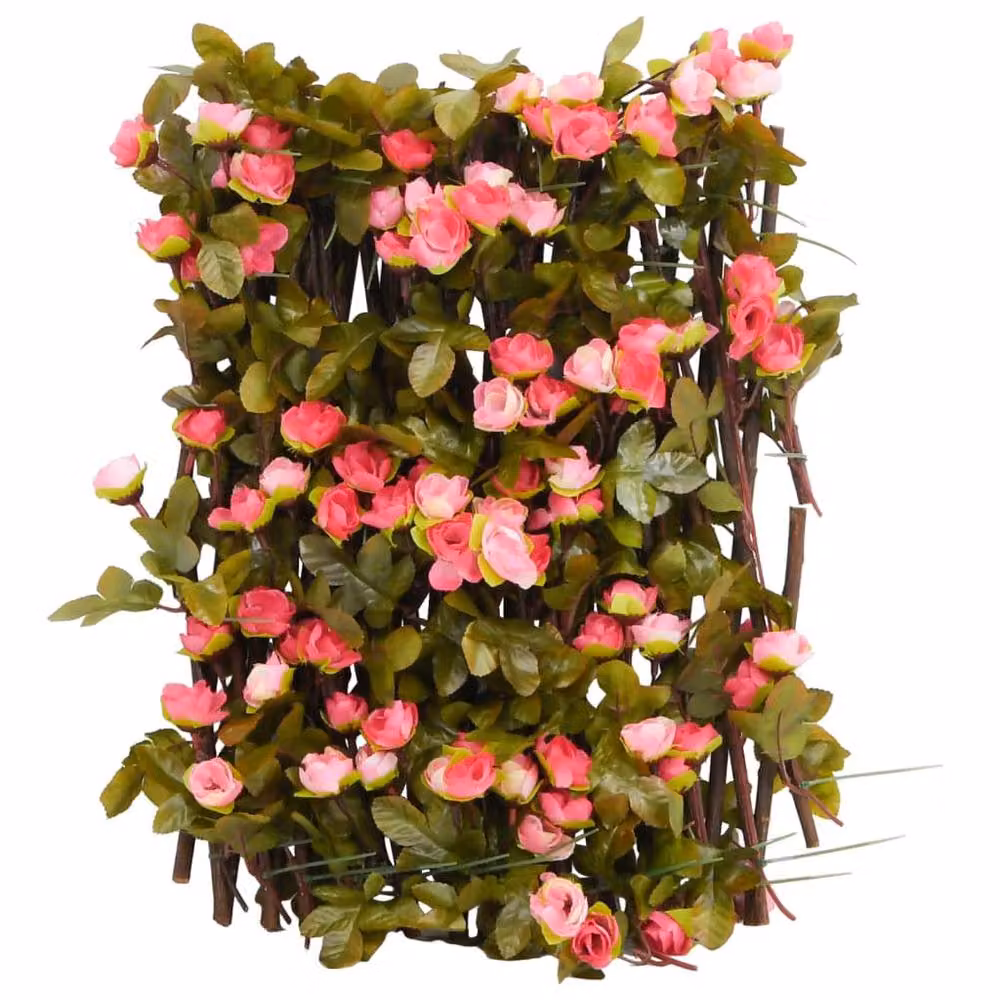Berkfield Home Artificial Ivy Trellis Expandable 5 Piece Set in Dark Pink – 2