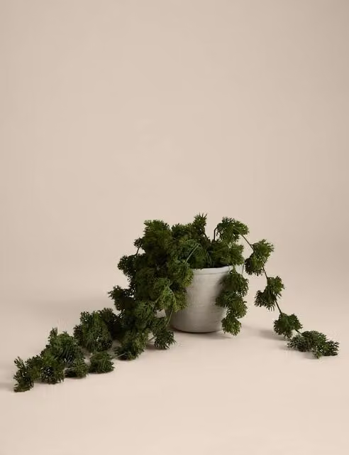 Moss & Sweetpea Artificial Trailing Moss in a Green Concrete Pot