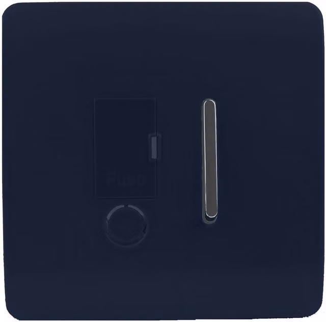 Trendi Switch 13 Amp Single Fused Spur Connection Unit with Flex Outlet in Navy Blue – 1