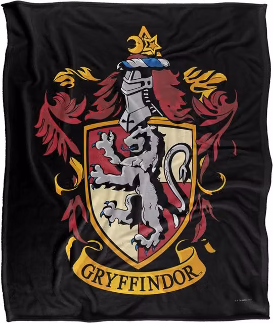 Warner Brothers Harry Potter Gryffindor Crest Fleece Blanket in White and Multicolour, W/D/H: 152 x 127 cm – 6