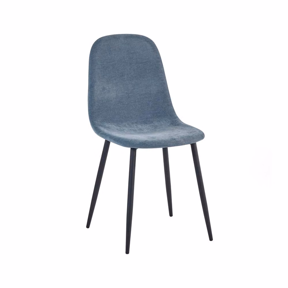 Cheshire Alverton Set of 4 Modern Upholstered Dining Chairs in Denim Blue Chenille – 2