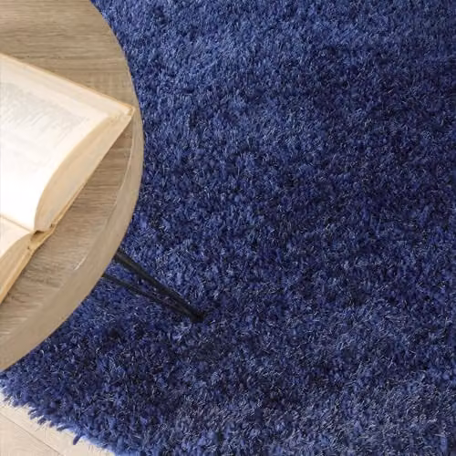 Phoenox Textiles Limited Origins Chicago Indigo Round Hand-Tufted Polyester Rug in Blue, Diameter: 133 cm – 3