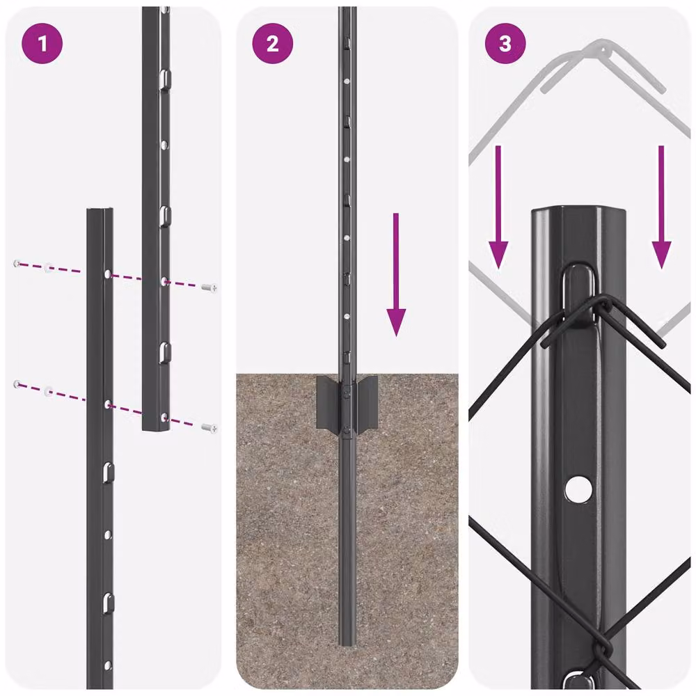 Berkfield Home Grey Galvanised Steel Chain Link Fence with 20 U-Profile Posts, W: 10 m, H: 1.4 m – 6