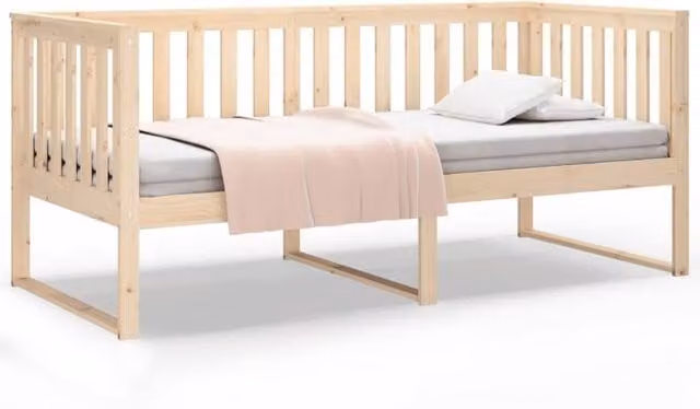 Berkfield Home Minimalist Day Bed in Solid Pine Wood, Beige, W/D/H: 190 x 90 x 0 cm